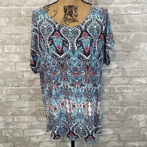 Avenue Paisley Print Short Sleeve Tee